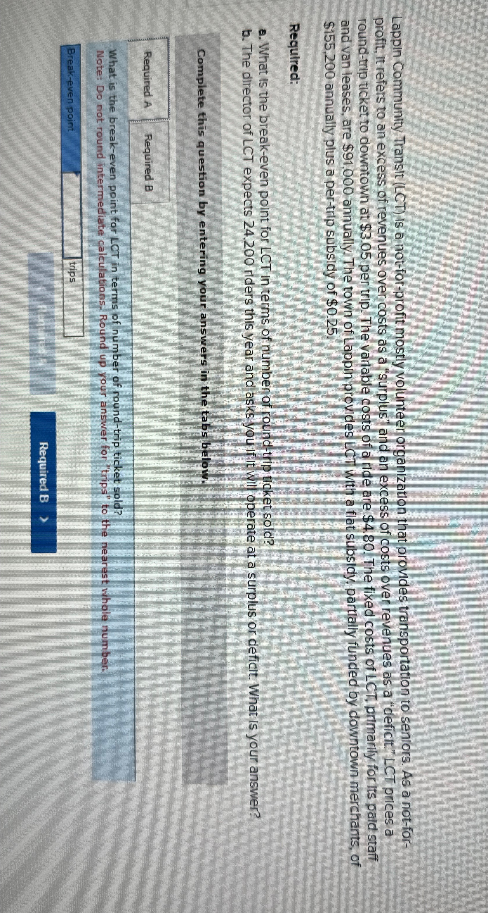  Lappln Community Transit (LCT) is a not-for-profit mostly volunteer organization that