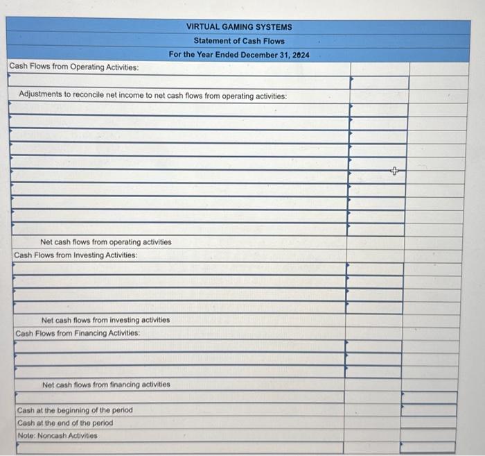 Virtual Gaming Systems are provided. Additional Information for 2024: 1. Purchased additional