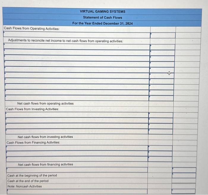 Virtual Gaming Systems are provided. Additional Information for 2024: 1. Purchased additional