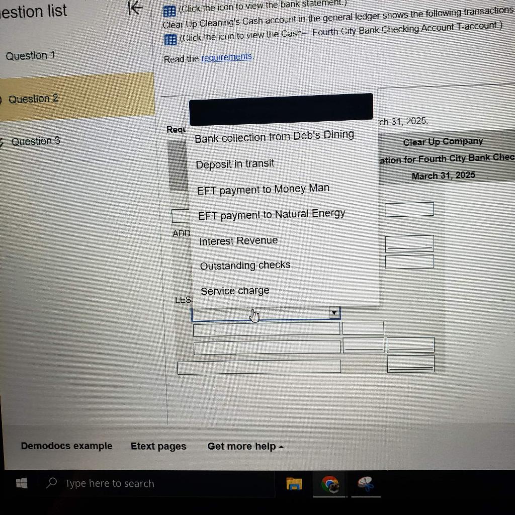 City Bank Checking Account T-account.) Read the requirements. Requirement 1. Prepare the