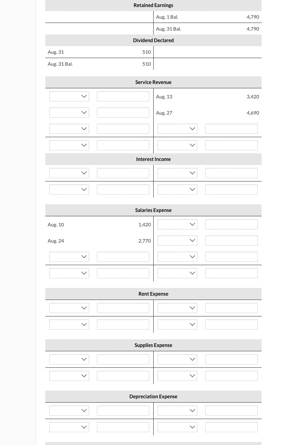 and September. (Hint: Use the Prepaid Advertising account.) 3 Paid August rent