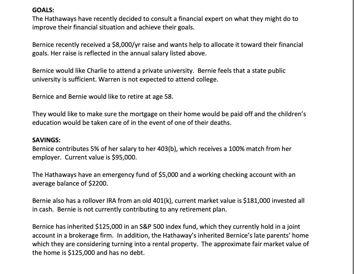 all information necessary and are free to create additional information about your