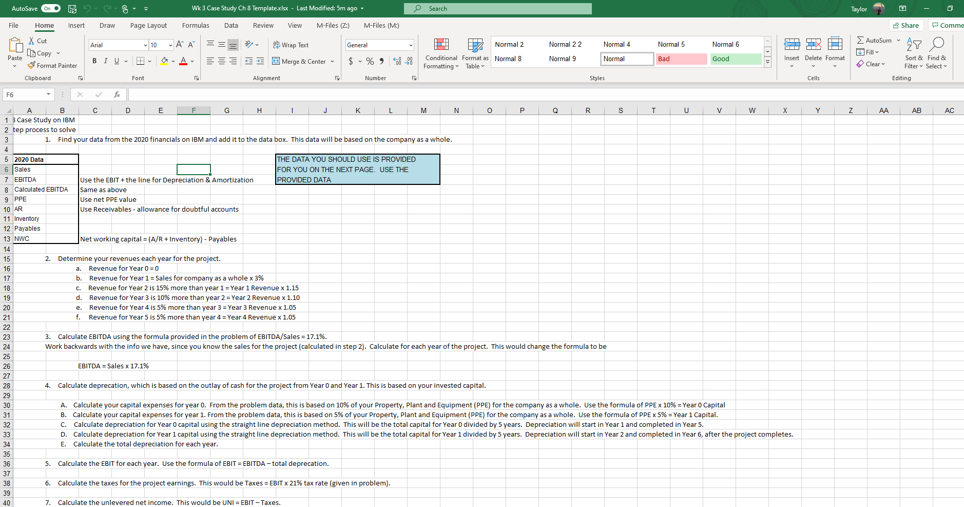 Complete the IBM Data Case for Chapter 8 (pp. 277-278). This case