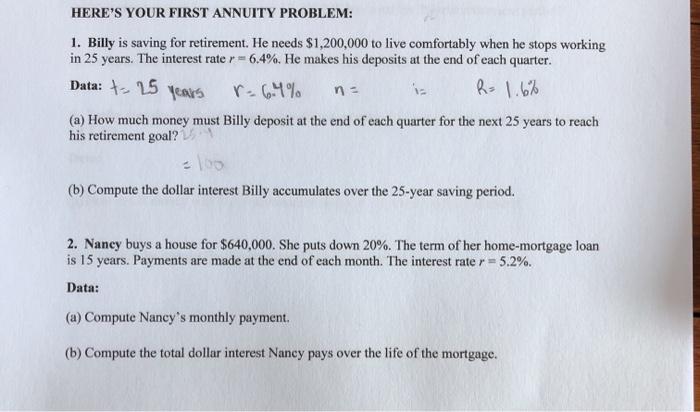 At the end of every 6-month period for 15 years, Sally deposits