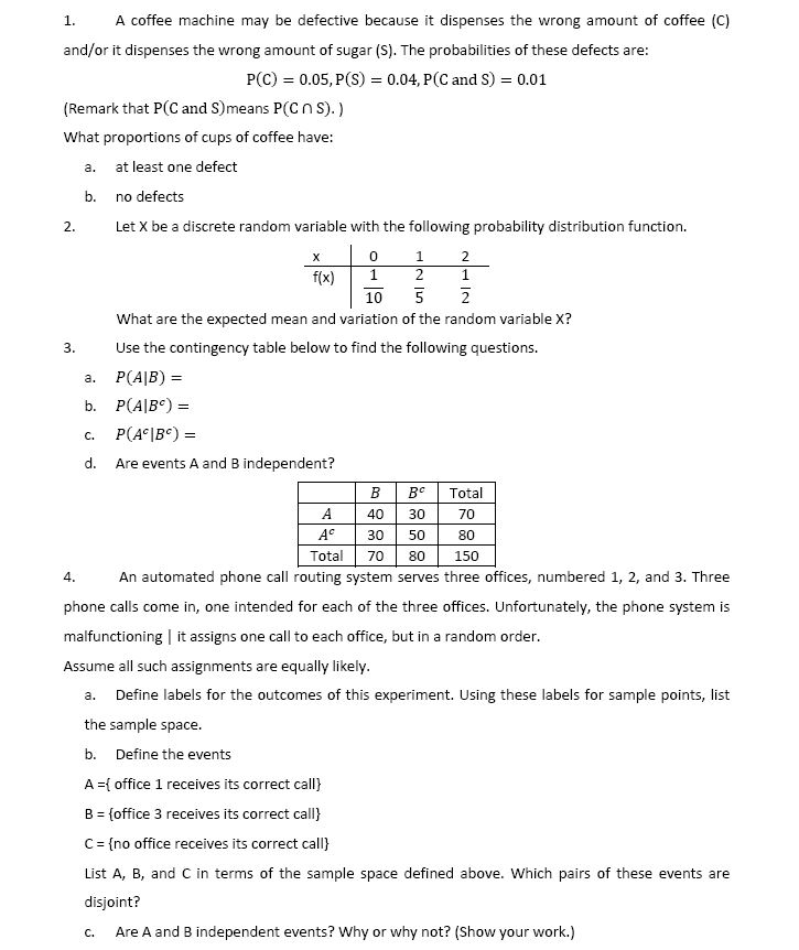 THANK YOU A coffee machine may be defective because it dispenses the