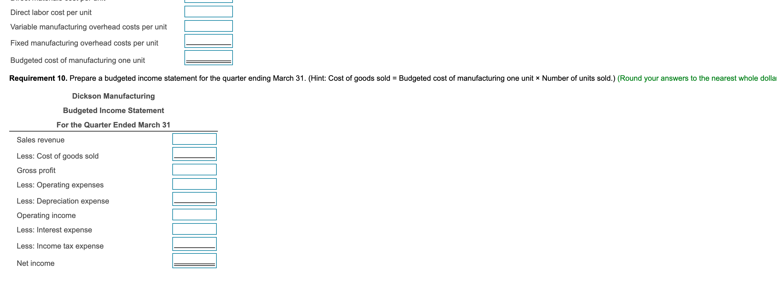 each month's direct material purchases, 20% are paid for in the month