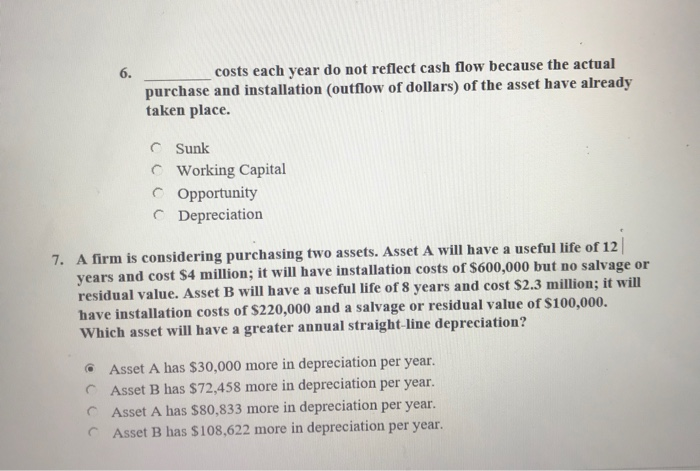  6. costs each year do not reflect cash flow because the