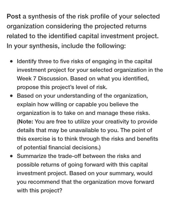 Please answe all questions using Walmart for the company. Post a synthesis