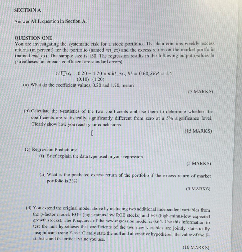 SECTION A Answer ALL question in Section A. QUESTION ONE You