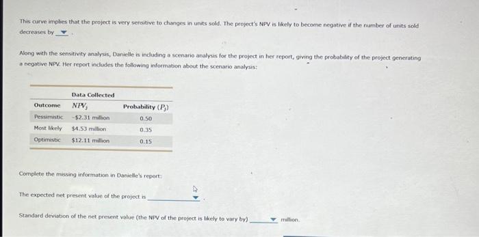 the elements (or variables) affecting a project's expected value is changed to