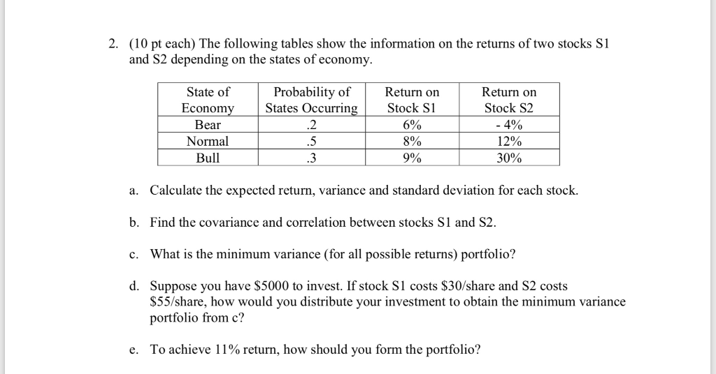  Please solve by hand, NOT EXCEL !!! Thank You 2. (10