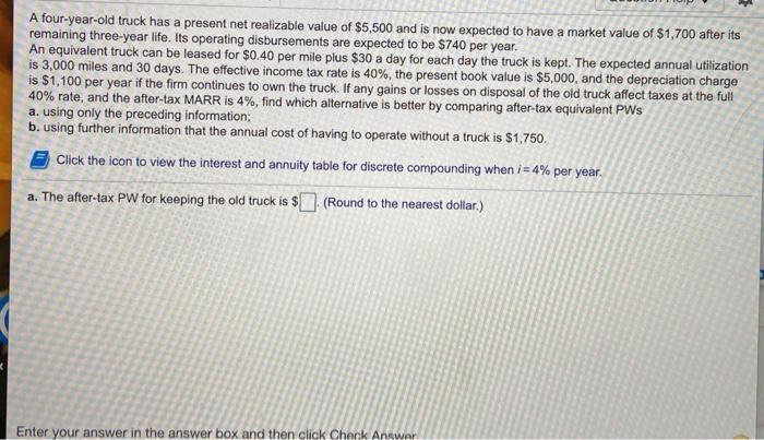 NEED THIS SOLUTION ASAP I WILL UPVOTE U A four-year-old truck