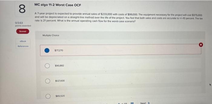  Please help solve asap :( A 7year project is expected to