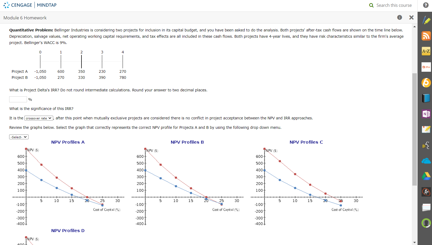  CENGAGE MINDTAP Q Search this course Module 6 Homework Quantitative Problem: