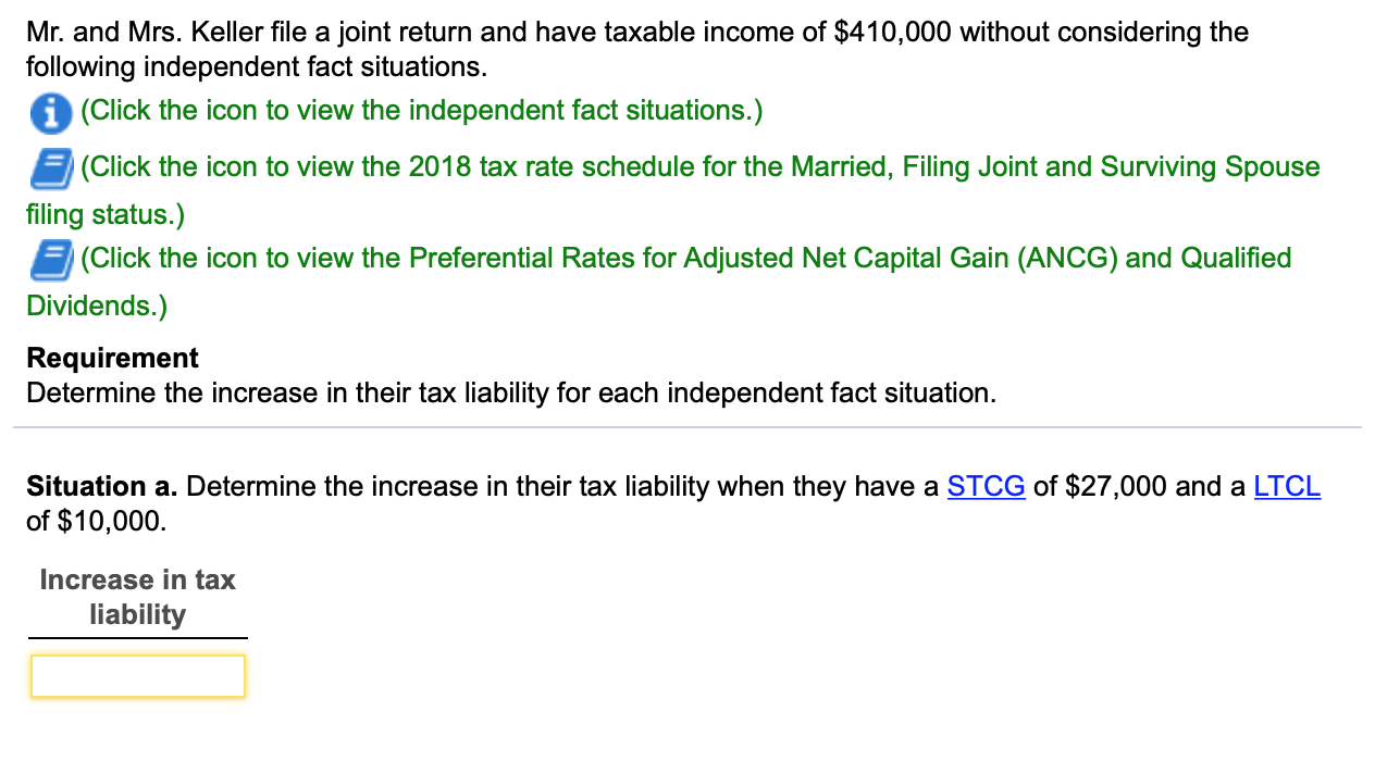  Mr. and Mrs. Keller file a joint return and have taxable