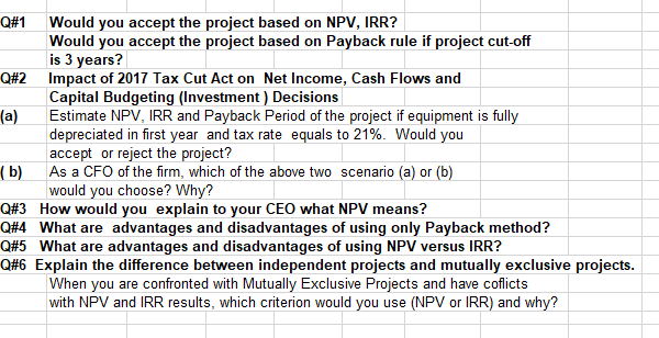 and IRR (c) Develop problem-solving and critical thinking skills and m ake