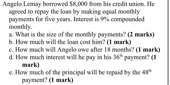 ANSWER E WITH STEPS. ONLY E. USE TIBAA II FUNCTIONS. Angelo Lemay
