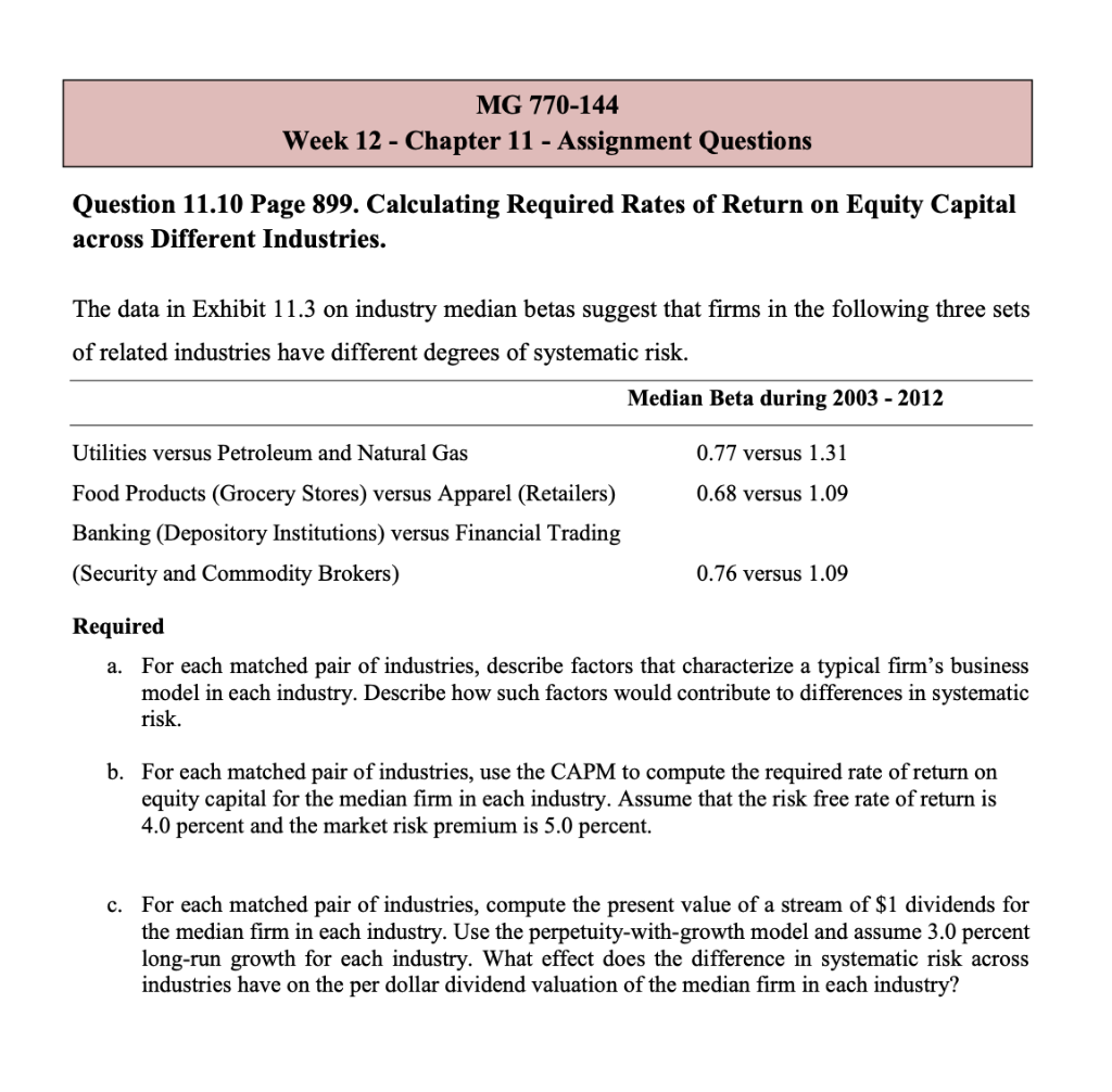 MG 770-144 Week 12 - Chapter 11 - Assignment Questions Question