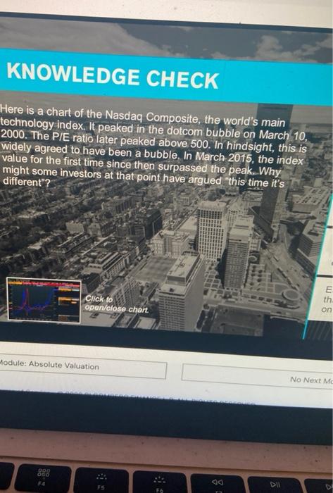  KNOWLEDGE CHECK Here is a chart of the Nasdaq Composite, the