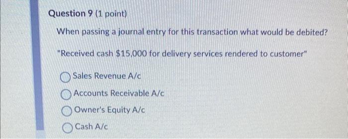  When passing a journal entry for this transaction what would be