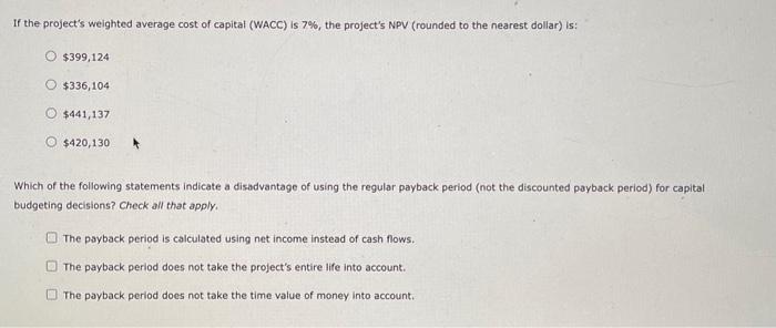 period provide? Suppose you are evaluating a project with the expected future