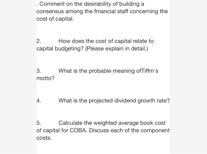 please answer 1, 4, 6 . Comment on the desirability of building