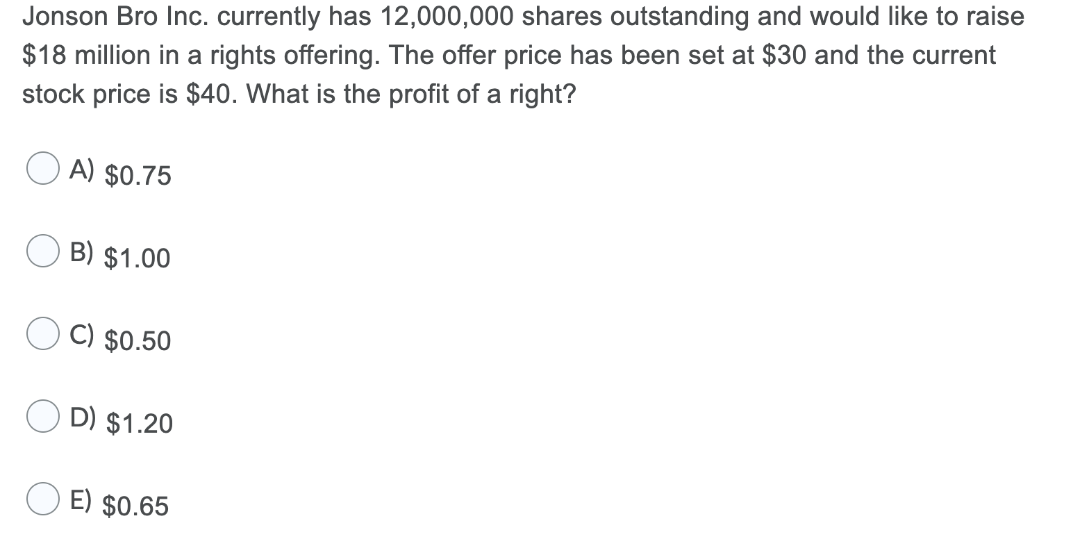 Please show all your work, NEED ANSWER ASAP Jonson Bro Inc. currently