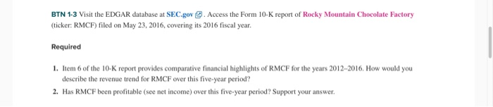  BTN 1-3 Visit the EDGAR database at SEC.gov . Access the
