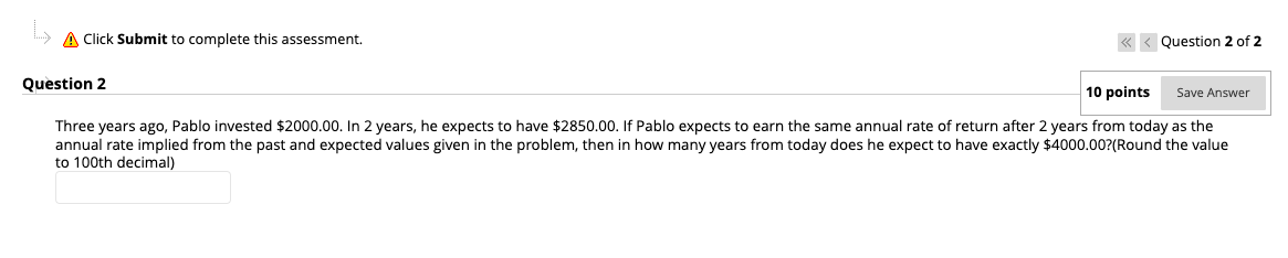 Click Submit to complete this assessment.