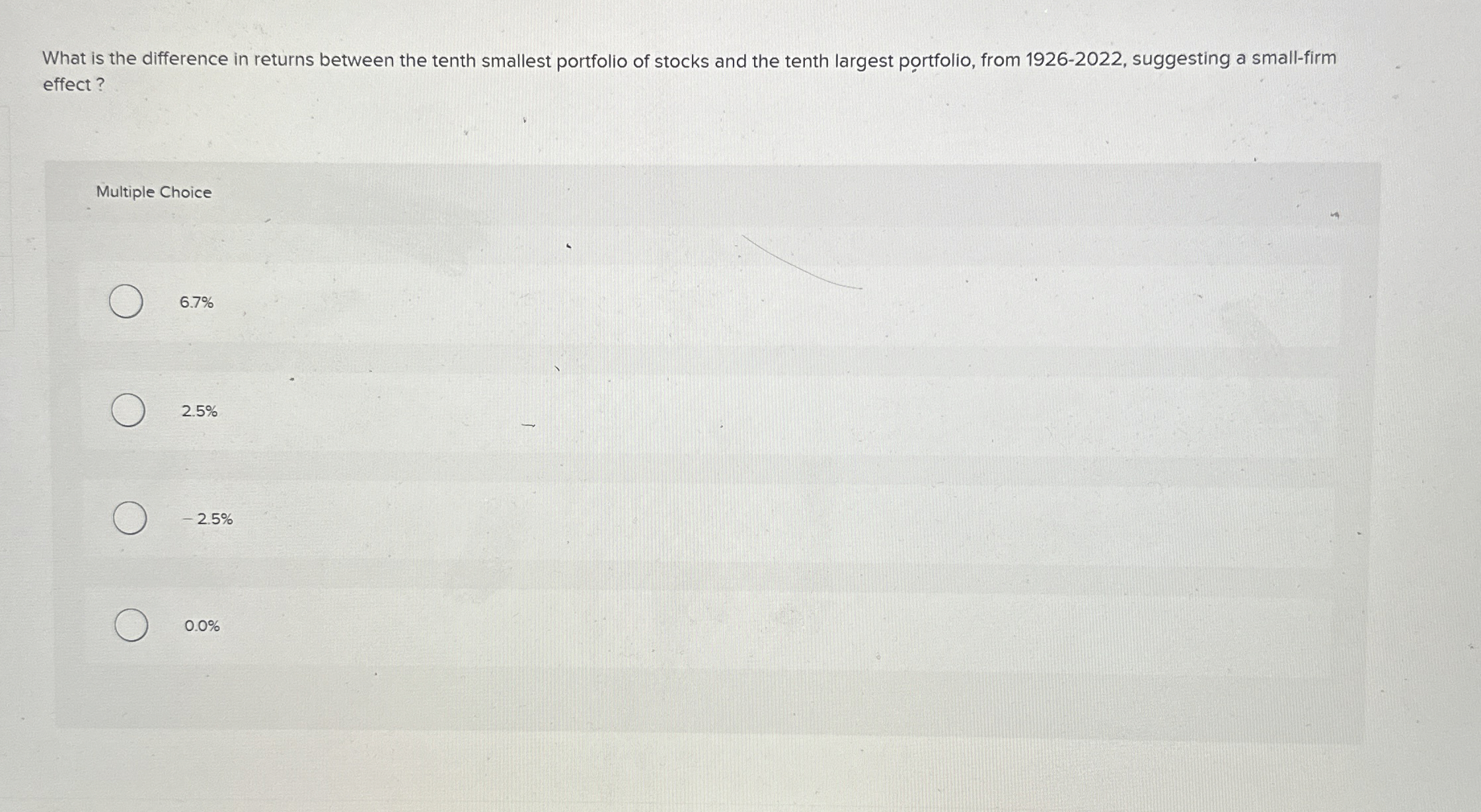  What is the difference in returns between the tenth smallest portfolio