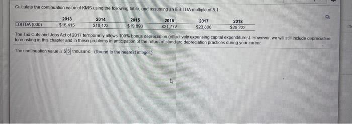 can someone help me with this practice problem Calculate the continuation value