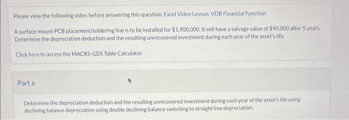 Please view the following video before answering this question. Excel Video