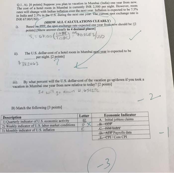  How do you get 39.25 ? Q.1. A). [6 points] Suppose