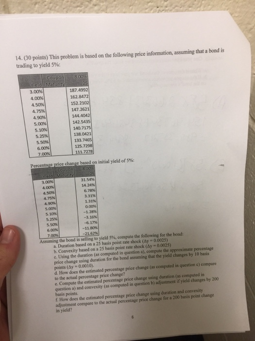  14. (30 points) This problem is based on the following price