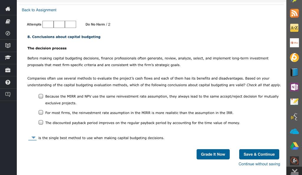  Back to Assignment Attempts Do No Harm / 2 A-Z 8.