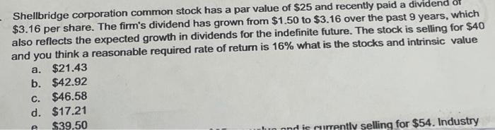  step by step using calculator specifically having trouble finding growth Shellbridge