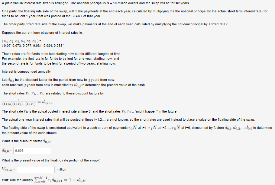  *** Need help in finding the value for Vfloat. Thank you