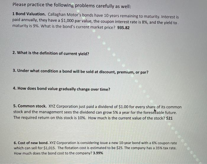  i need the calculation process Please practice the following problems carefully