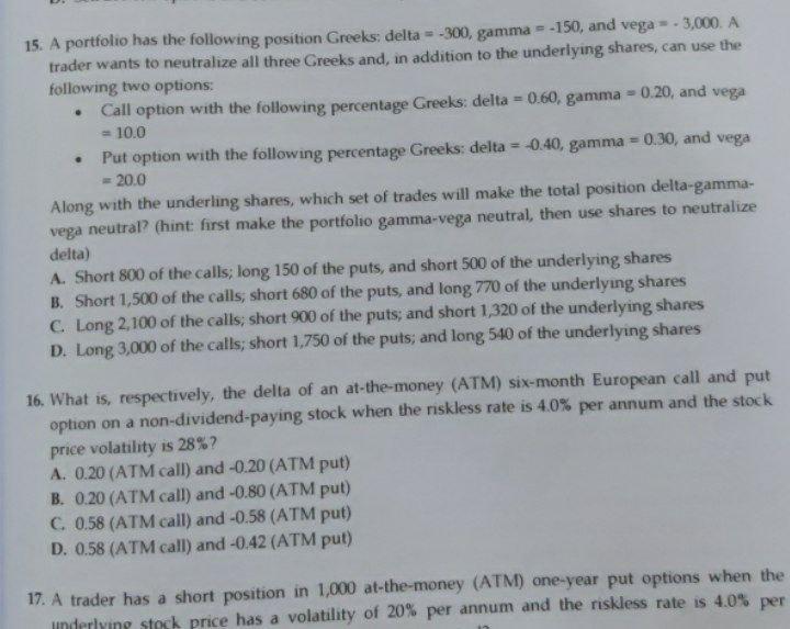 i need the answer quickly . 15. A portfolio has the following