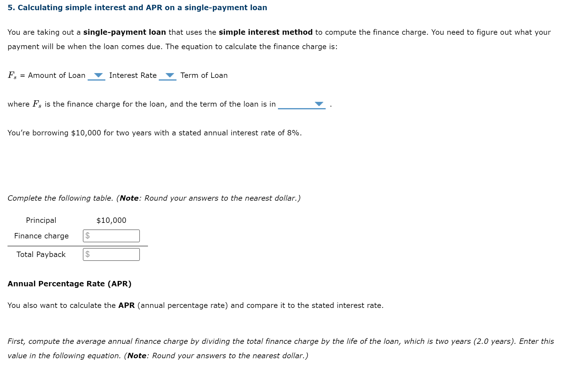  The options for the blanks ( x, /, +, -) (