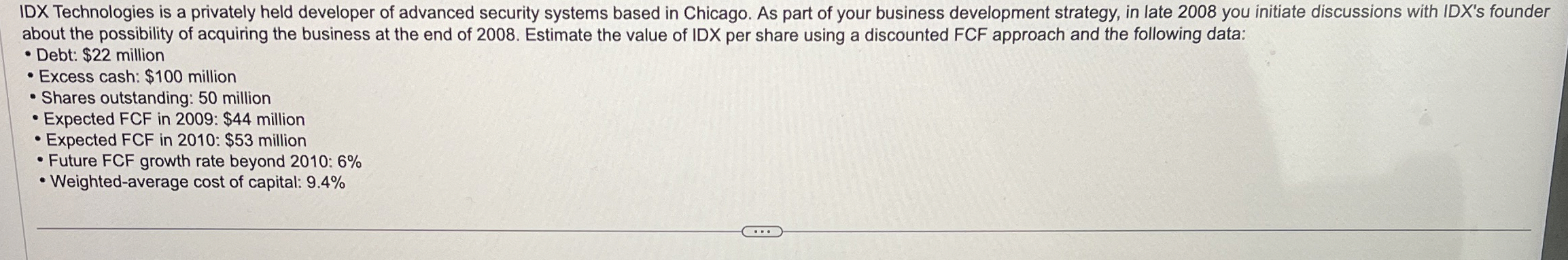  IDX Technologies is a privately held developer of advanced security systems