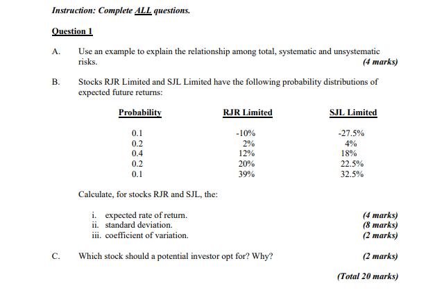 EMERGENCY!!!!!!!! PLEASE COMPLETE Instruction: Complete ALL questions. Question 1 A. Use