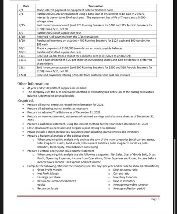 part submission as soon as possible. Journal Entries - the submission will