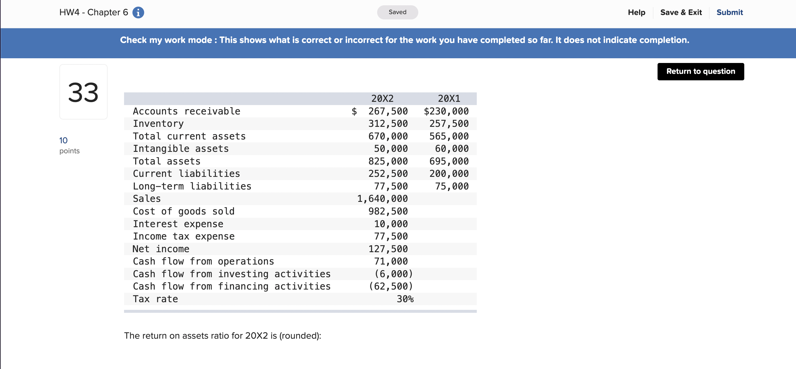  HW4- Chapter 6 i Help Save & Exit Submit Check my