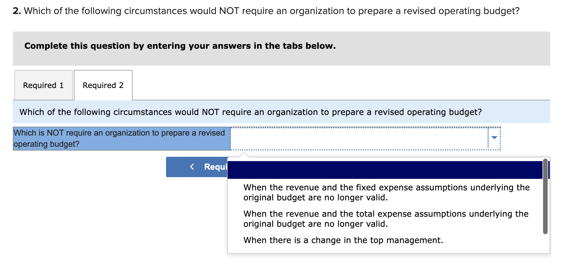 corporate management. PR 9-41 (Algo) Revised Operating Budget; Consulting Firm (LO 9-2,