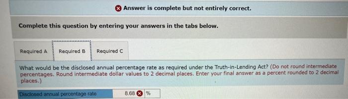 intermediate percentages. Round intermediate dollar values to 2 decimal places. Enter your