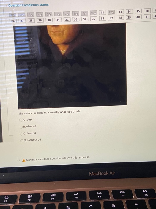  Question Completion Status: 15 1 16 14 13 11 120 90