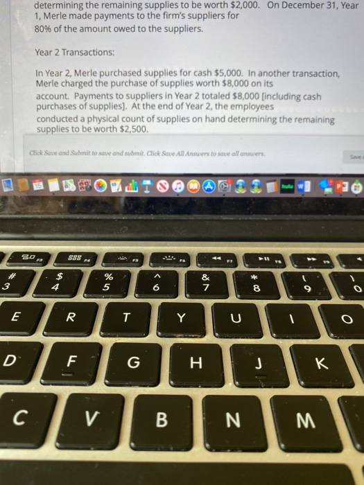 1 Transactions: On May 31, Year 1, Merle bought $14,000 of supplies