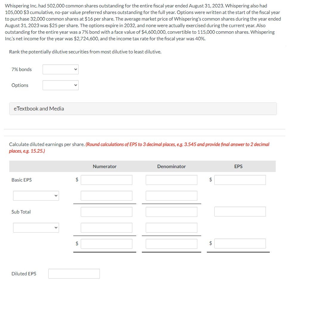  Whispering Inc. had 502,000 common shares outstanding for the entire fiscal