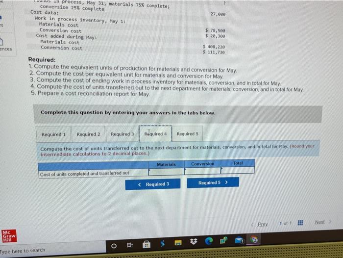 is given below for May Production data Pounds in process, Hay 11